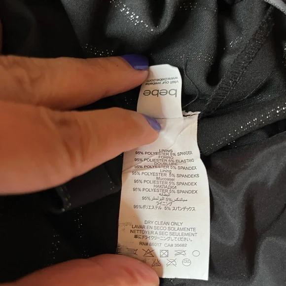 Pinstripe halter jumpsuit by Bebe preloved size 0. There is no stretch. - Picture 7 of 8